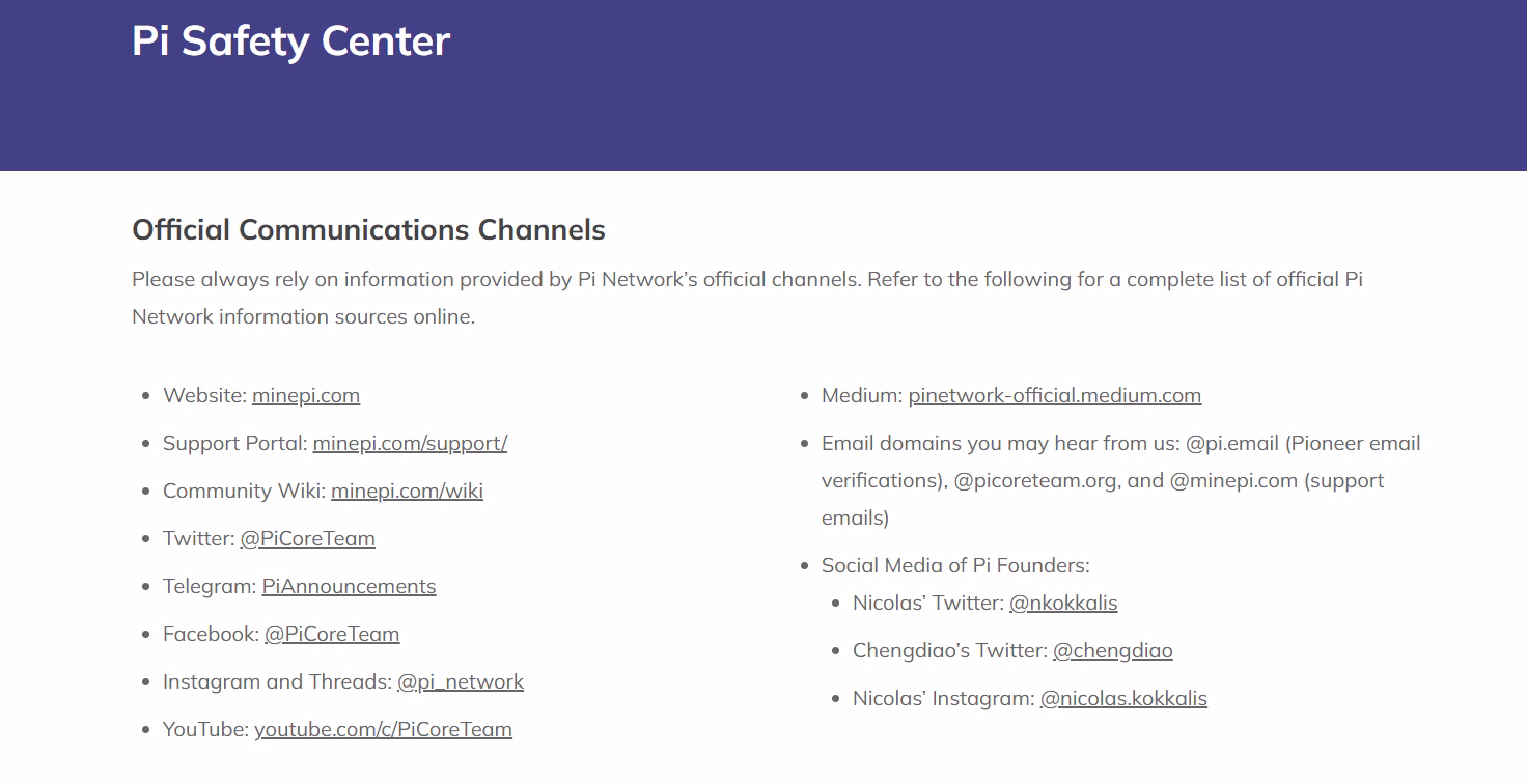 Official Communications Channels Official Communications Channels