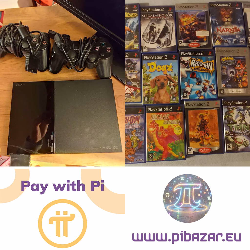 PS2 + dva ovladače + 20 her