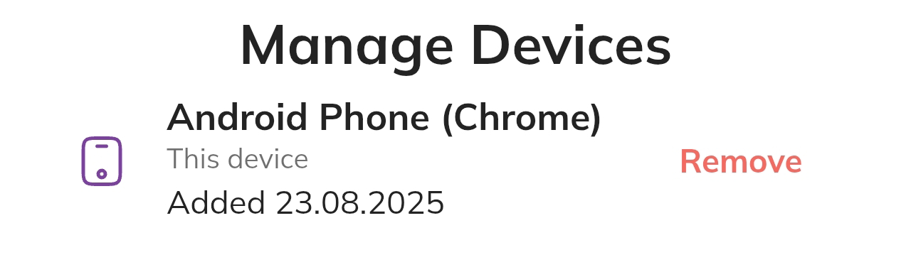 Screen | Manage Devices