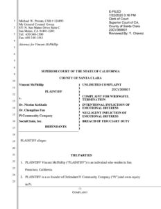 Full text of the lawsuit [PlainSite.org] (případ 20CV368601) [en]