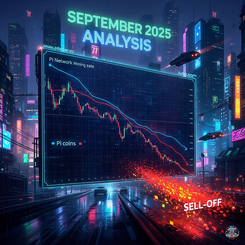 Pi Network snižuje mining rate a čelí velkým prodejům – Analýza září 2025