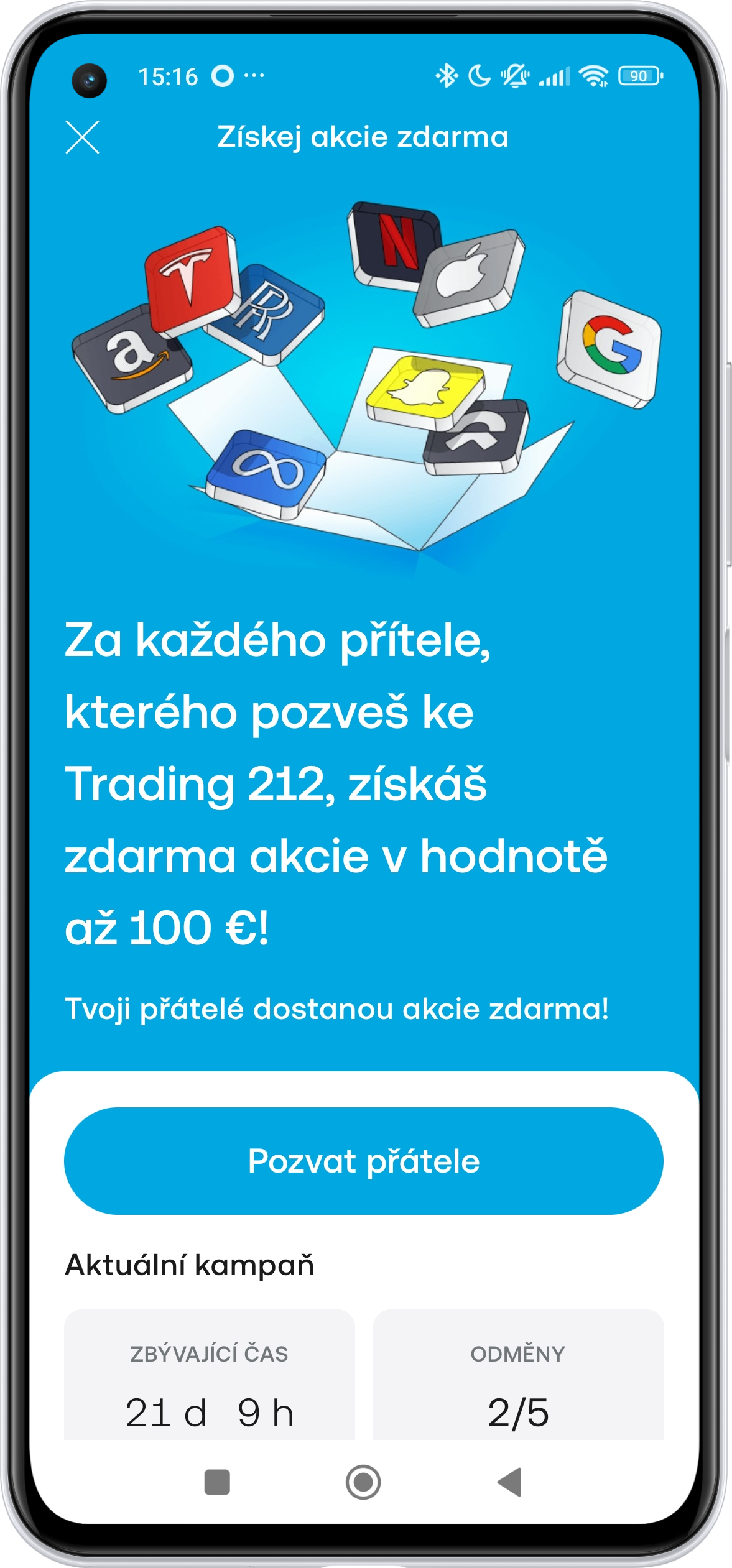 Trading 212 - Získej akcie zdarma - Aktuální kampaň
