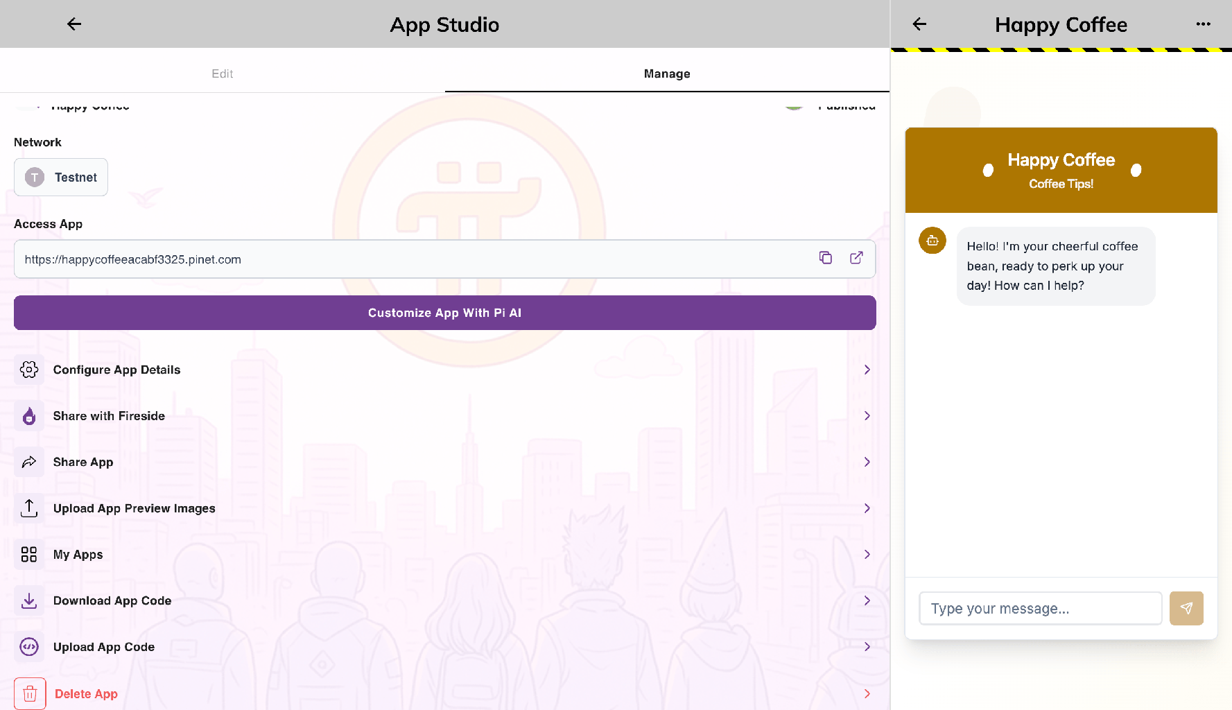 Pi App Studio - Happy Coffee