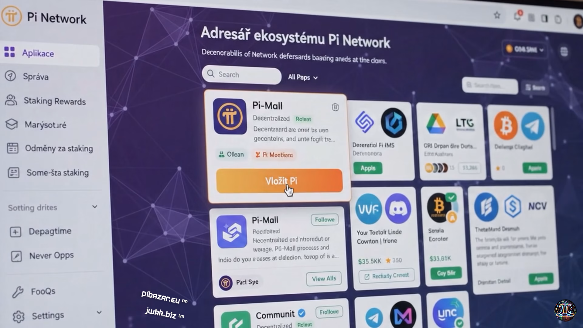 Staking v adresáři ekosystému Pi Network